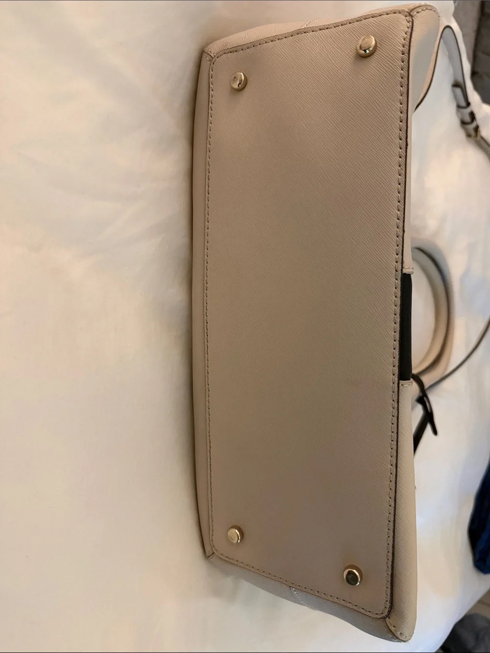 kate spade New York Beige and Black Leather Dome Satchel